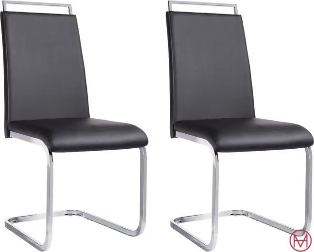 Set 2 scaune negre Home imitatie piele 43,5/57/97 cm Lichidare de stoc