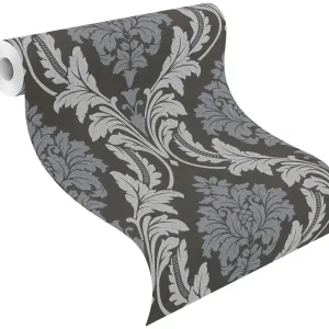 Doar azi Tapet vinil cu ornamente GLAM negru 10,05 x 0,53 m