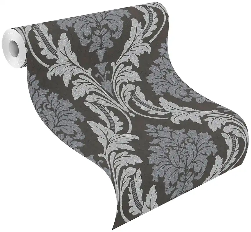 Doar azi Tapet vinil cu ornamente GLAM negru 10,05 x 0,53 m