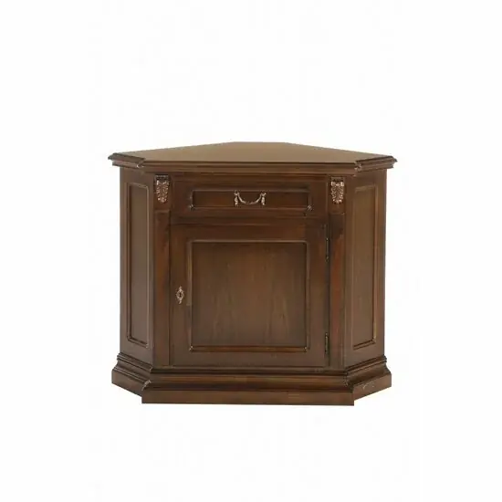 Chilipir Bufet de Colț Diana, compact pe colț, masiv fag + panel + MDF furniruit nuc, 78x78x88 h cm, finisaj la alegere