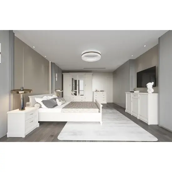 Reducere specială Set Dormitor Sonata, Stil Clasic Cu Pat 160x200, Dulap 4 Uși, Noptiere MDF/PAL