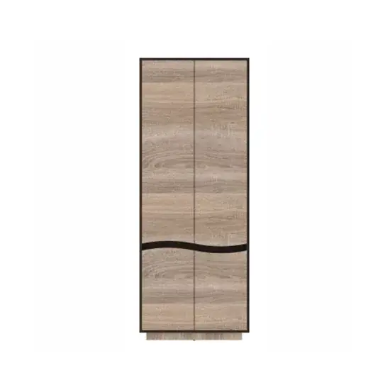 Dulap Geneva, design modular, 2 uși, structură PAL melaminat, detalii Wenge, 207x50x80 cm, Sonoma Trufă Popular