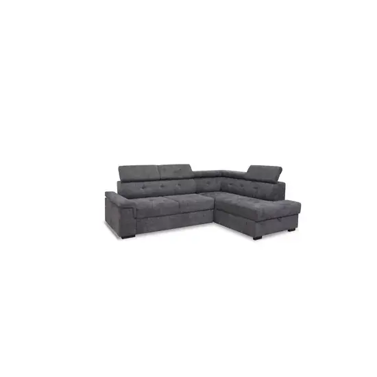 Colțar extensibil Bonika, ladă depozitare, spumă poliuretanică + arcuri sinusoidale, structură din lemn, tapițat cu stofă rezistentă, 284x204x108 cm, personalizabil Ultima șansă