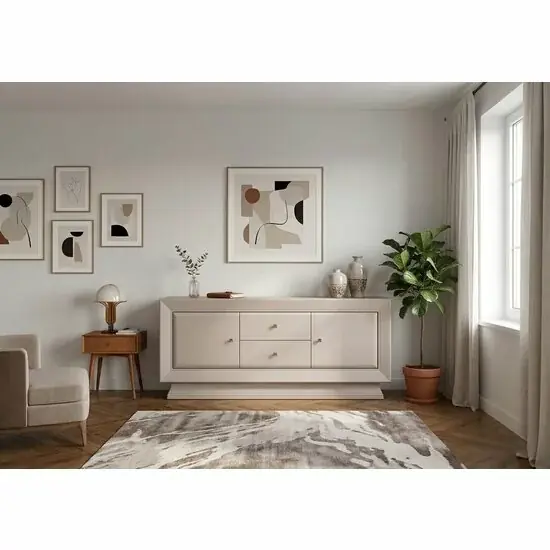 Comoda Largo RTV2D2S cu doua dulapuri si doua sertare 151,5x38x55 cm h culoare cashmire Ofertă limitată