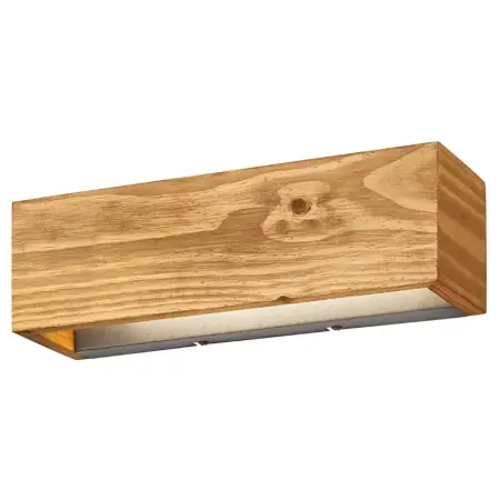 Cumpără acum Brad II aplica perete LED 37x11x11 cm, 1800lm 3000K 30000h, cadru aluminiu mat, lemn uleiat, dimabila, argintiu/maro - Verificat A · Re-Bloom