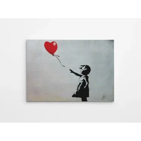 Wallxpert tablou decorativ canvas inspirat Banksy, 50x70 cm, 50% bumbac/50% poliester, imprimare digitala, cadru lemn 2x3 cm, multicolor - Verificat A · Re-Bloom Discount