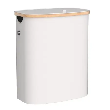 Cos de rufe Hennez cu 3 compartimente, premium, cu capac, sistem sortare, bej, 150 L, Resigilat, Grad A Premium