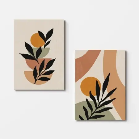 Set 2 tablouri decorative canvas, 2x50x70 cm, dimensiune totala 110x70 cm, panza 100%/lemn 100%, multicolor - Verificat A · Re-Bloom Cumpără online