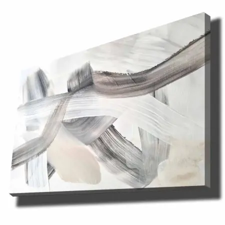 Wallxpert tablou decorativ canvas, 70x100 cm, panza 100% grosime 2.8mm, rama lemn pin 100% grosime 22mm, bej/alb/negru - Verificat A · Re-Bloom Preferatul clienților