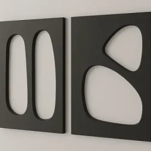 Set 2 decoratiuni de perete MDF, 2x50x70 cm, MDF 18mm, negru - Verificat A · Re-Bloom Ofertă limitată