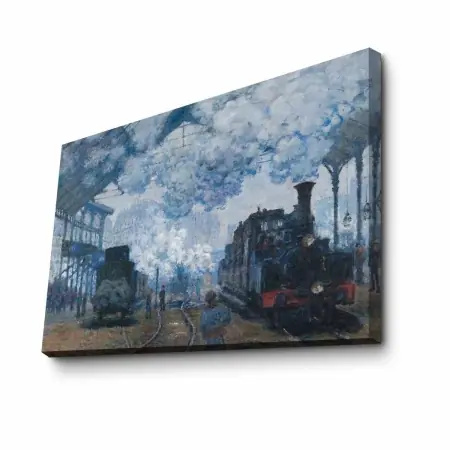 Popular Tablou decorativ Re-Bloom, model trenuri, lemn/panza, multicolor, 70 x 100 cm