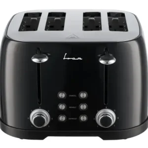 Preferatul clienților Prajitor de paine Fram FTP-800BK, Putere 1600W, Capacitate 4 felii, 6 nivele de rumenire, Negru