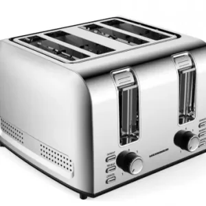 Retur gratuit Prajitor de paine Heinner HTP-4S1500SS, 1500W, capacitate 4 felii, 7 niveluri de rumenire, Inox