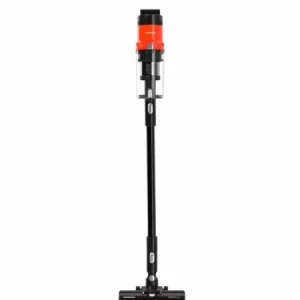 Nu rata Aspirator vertical Heinner Brightfloor 200 HSVC-MBDB200OR, Putere 200W, 3 viteze, Sistem filtrare multiciclonic, Motor BLDC, Filtru HEPA, Perie electrica cu lumini LED, Negru/Rosu