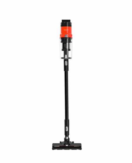 Nu rata Aspirator vertical Heinner Brightfloor 200 HSVC-MBDB200OR, Putere 200W, 3 viteze, Sistem filtrare multiciclonic, Motor BLDC, Filtru HEPA, Perie electrica cu lumini LED, Negru/Rosu