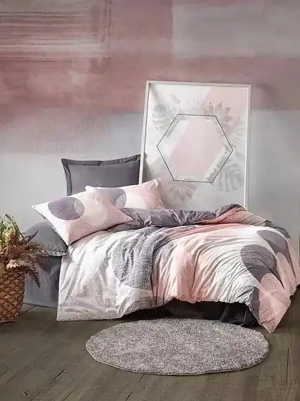 Set husa pilota + fata de perna, bumbac ranforce 100%, 155x220 cm + 80x80 cm, multicolor - Verificat A · Re-Bloom Nu rata