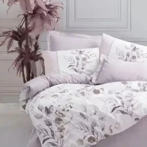 Cel mai vândut Set husa pilota + fata de perna, bumbac ranforce 100%, 135x200 cm + 80x80 cm, alb/violet - Verificat A · Re-Bloom