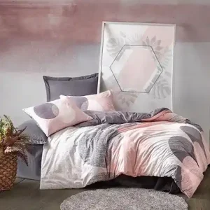Set husa pilota + fata de perna, bumbac ranforce 100%, 155x220 cm + 80x80 cm, multicolor - Verificat A · Re-Bloom Cel mai vândut