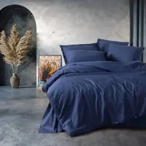 Bestseller Set husa pilota + 2 fete de perna, bumbac ranforce 100%, 200x200 cm + 2x80x80 cm, albastru inchis - Verificat A · Re-Bloom