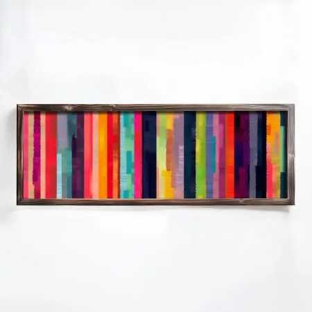 Tablou decorativ, MDF/lemn masiv, 40x120x3.5 cm, format panoramic, design modern, multicolor - Verificat A · Re-Bloom Cumpără acum