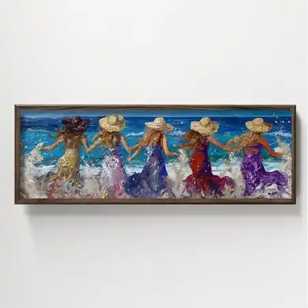 Retur ușor Tablou decorativ MDF/molid 120x40x3.5 cm, MDF 3mm, rama molid 100%, imprimare UV, format panoramic, multicolor - Verificat A · Re-Bloom