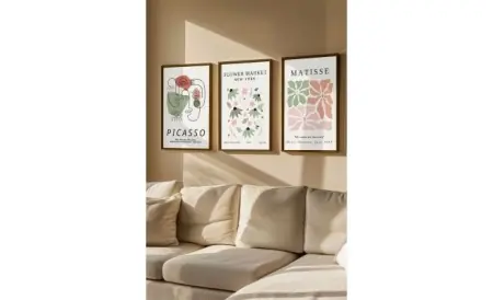 Set tablou decorativ Re-Bloom, 3 piese, lemn masiv/MDF, multicolor, 33 x 48 cm Preț promoțional