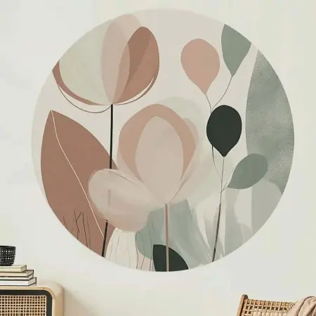 Calitate înaltă Sticker de perete Re-Bloom, model floral, vinil, multicolor, 78 cm