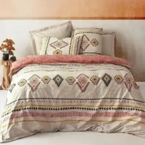 Set husa pilota + fata de perna, bumbac ranforce 100%, 155x220 cm + 80x80 cm, multicolor - Verificat A · Re-Bloom Cumpără acum