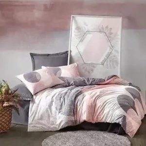 Cumpără online Set husa pilota + fata de perna, bumbac ranforce 100%, 135x200 cm + 80x80 cm, multicolor - Verificat A · Re-Bloom