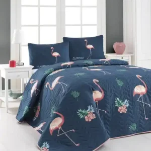 Calitate înaltă Set cuvertura matlasata + 2 fete de perna, 65% bumbac/35% poliester, 240x220 cm + 2x60x60 cm, umplutura fibra 100% 90g/m², lavabil 30°C, multicolor - Verificat A · Re-Bloom