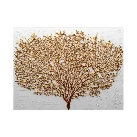 Tablou decorativ model copac canvas 70x100 cm, panza 100%, rama lemn 100% 3 cm, auriu/alb - Verificat A · Re-Bloom Calitate înaltă