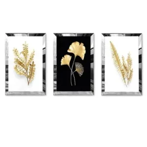 Preț mic Set tablou decorativ Re-Bloom, 3 piese, MDF/plexiglas, multicolor, 50 x 70 cm
