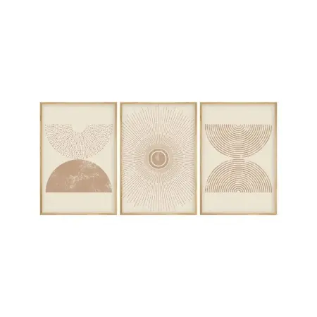 Set tablou decorativ Re-Bloom, 3 piese, MDF/lemn masiv, bej/natur, 50 x 35 cm Chilipir
