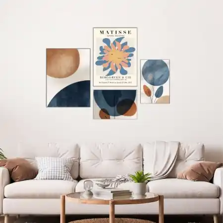 Set tablouri decorative Re-Bloom, 4 piese, MDF, multicolor. 62 x 85 cm Premium