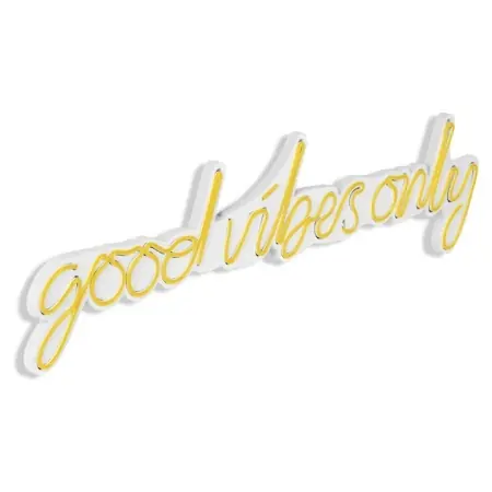 Decor de perete Re-Bloom, Good Vibes Only, galben/alb, 79 x 19 x 2 cm Bestseller