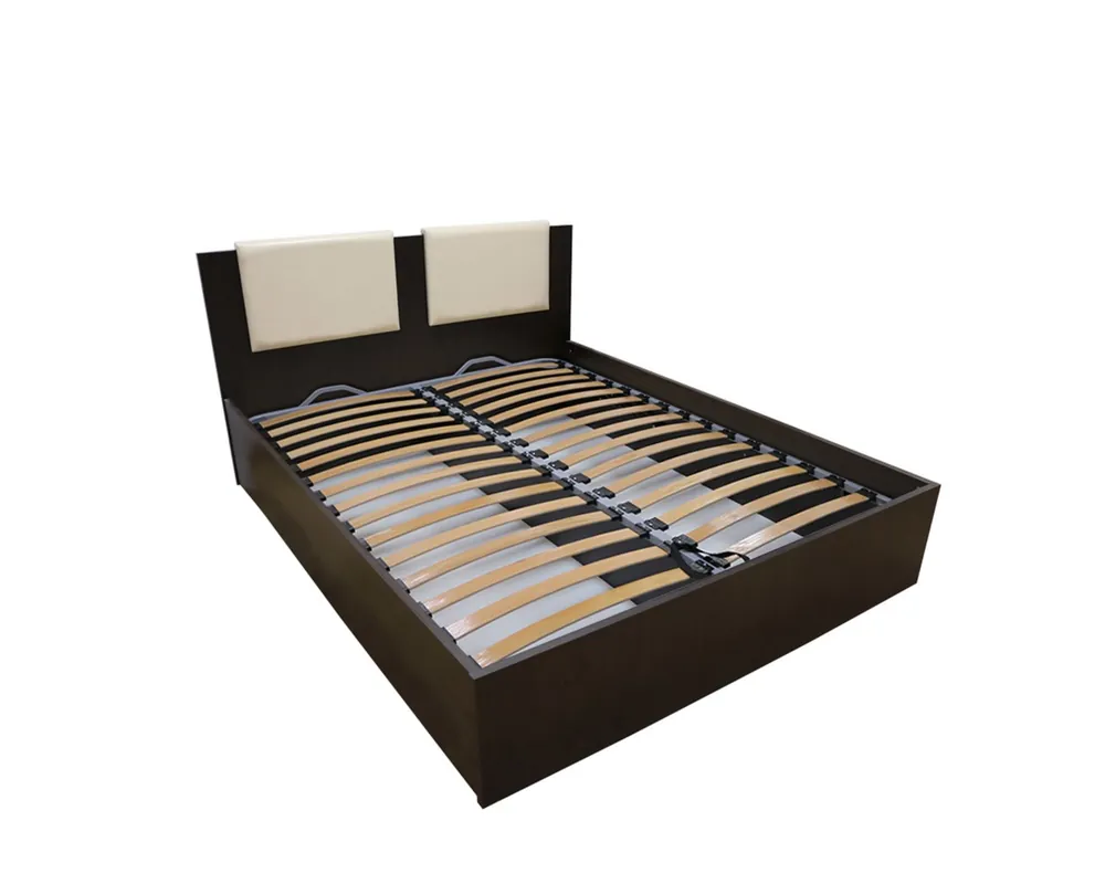 Doar azi Pat Laguna 1400x2000 cu somiera rabatabila wenge cu bej