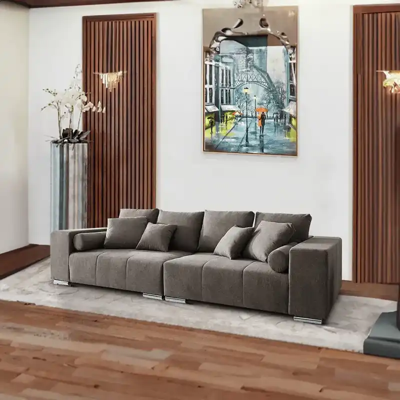 Noutate Canapea extensibilă dumonde cu ladă de depozitare Marbela Enjoy Kaki XXL 295x120 cm