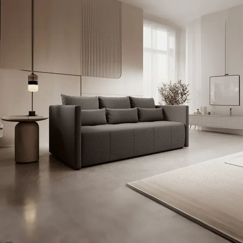 Canapea extensibilă dumonde cu ladă de depozitare Malta Kaki 210x100 cm Premium
