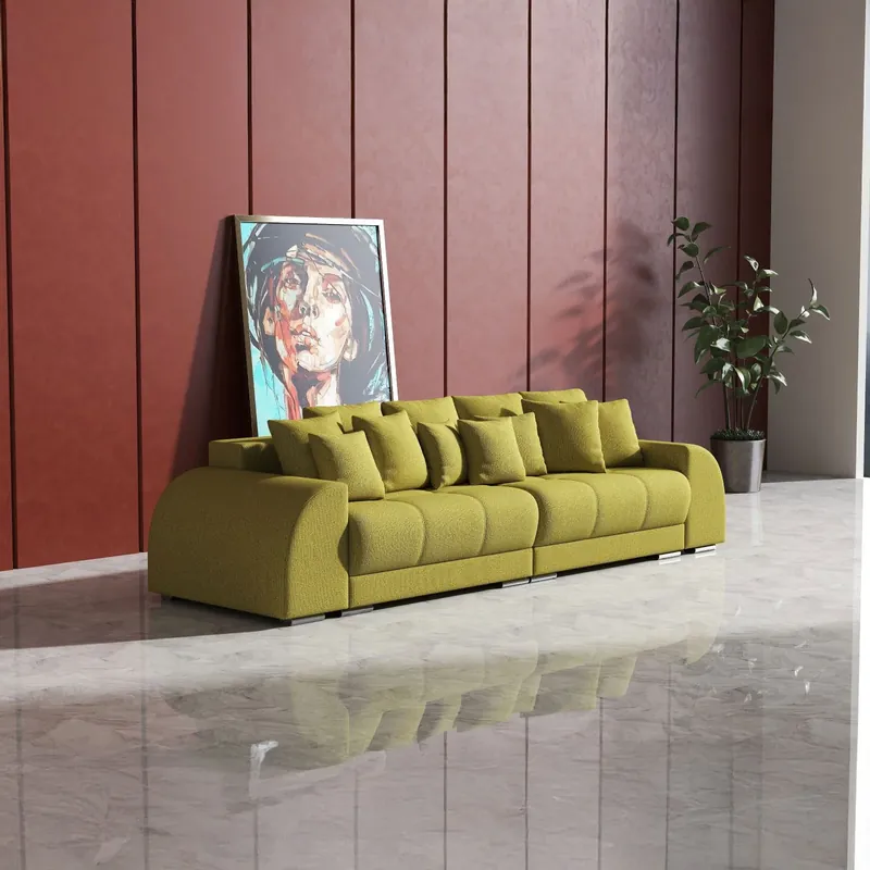 Preț promoțional Canapea extensibilă dumonde cu 2 lăzi de depozitare Verona Enjoy Green 310x120 cm