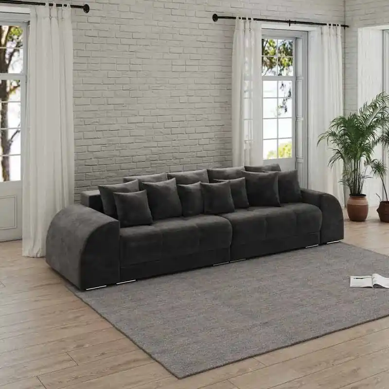Cumpără acum Canapea extensibilă dumonde cu 2 lăzi de depozitare Verona Tobago Anthracit 310x120 cm
