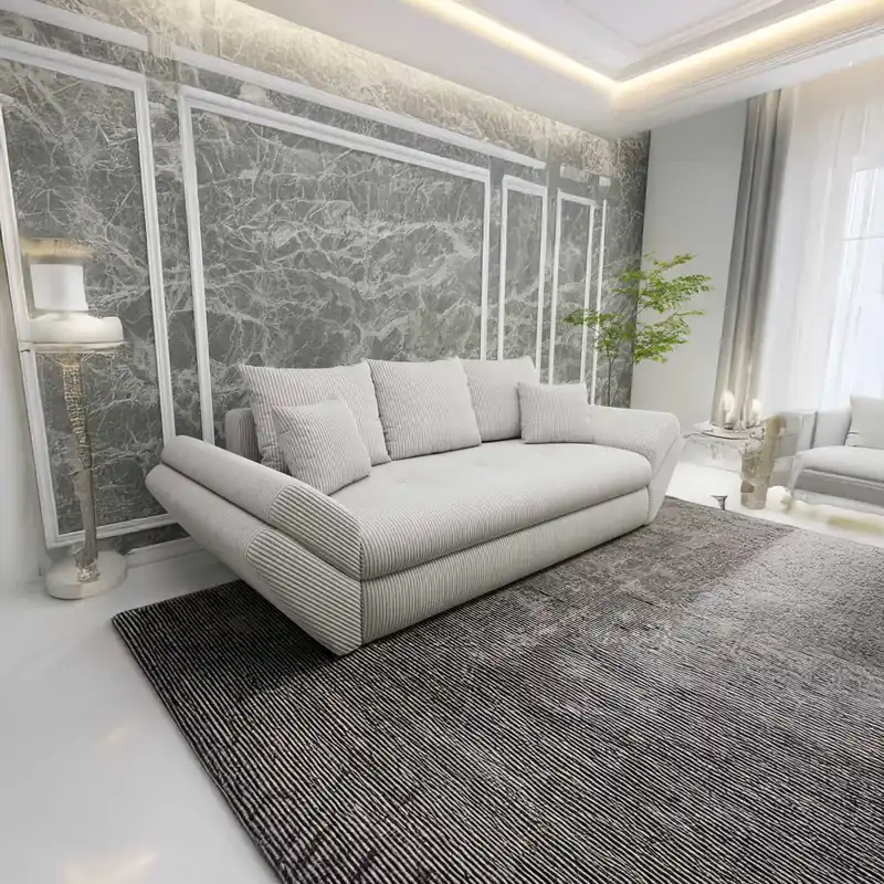 Canapea extensibilă dumonde cu ladă de depozitare Loana Zoom Cream 250x100 cm Promoție