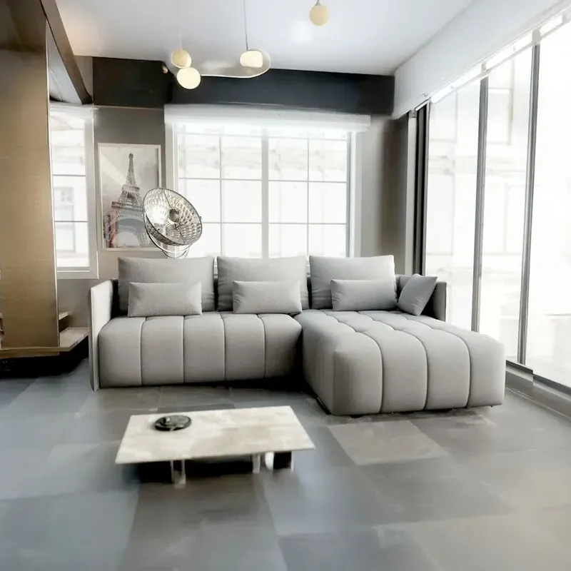 Colțar extensibil dumonde cu ladă de depozitare Malta Enjoy Silver II 235x185 cm Preț redus