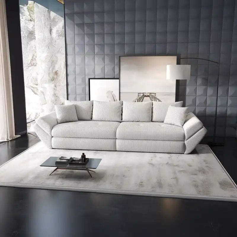 Canapea extensibilă dumonde cu ladă de depozitare Loana Zoom Cream 300x100 cm Popular