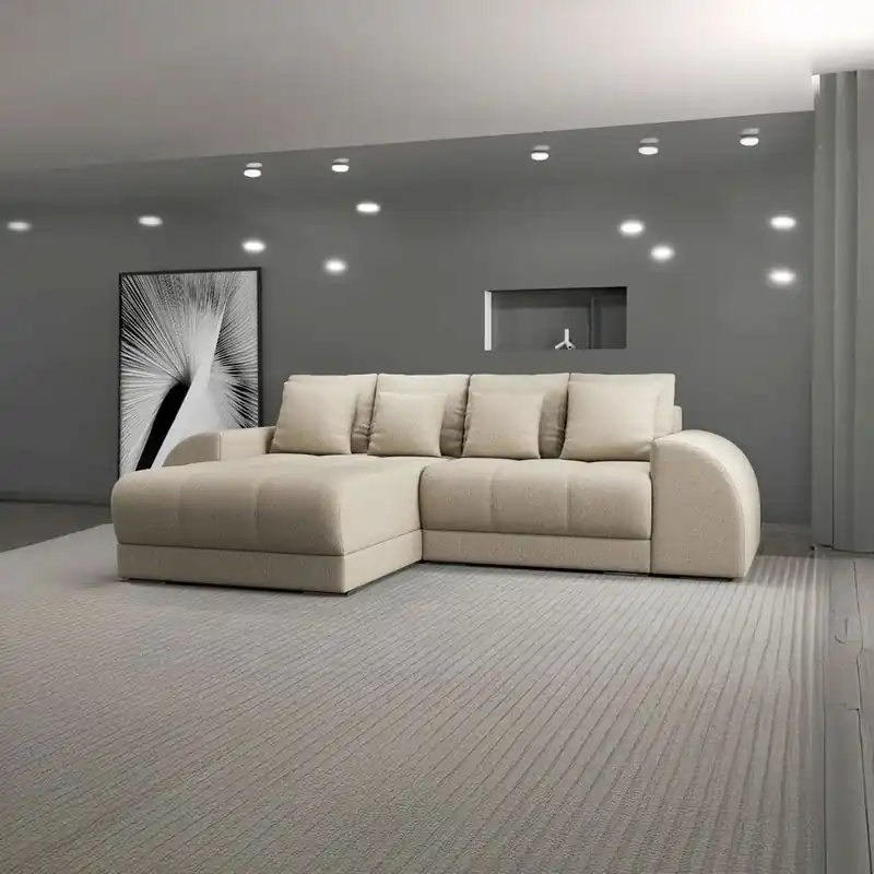Colțar extensibil dumonde cu ladă de depozitare Verona Enjoy Camel 290x185 cm Super ofertă