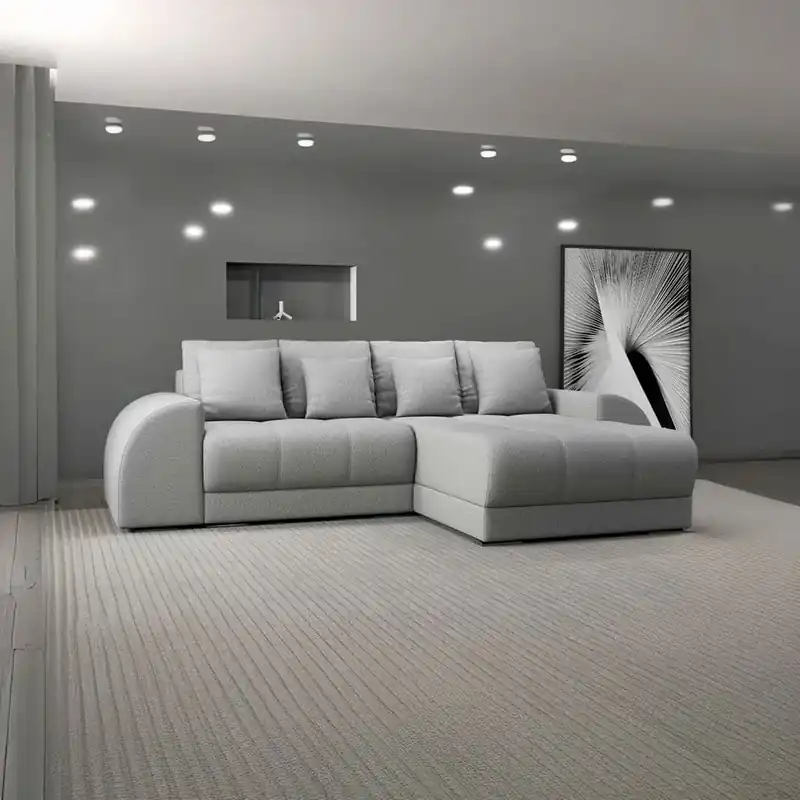 Cumpără online Colțar extensibil dumonde cu ladă de depozitare Verona Enjoy Gri II 290x185 cm