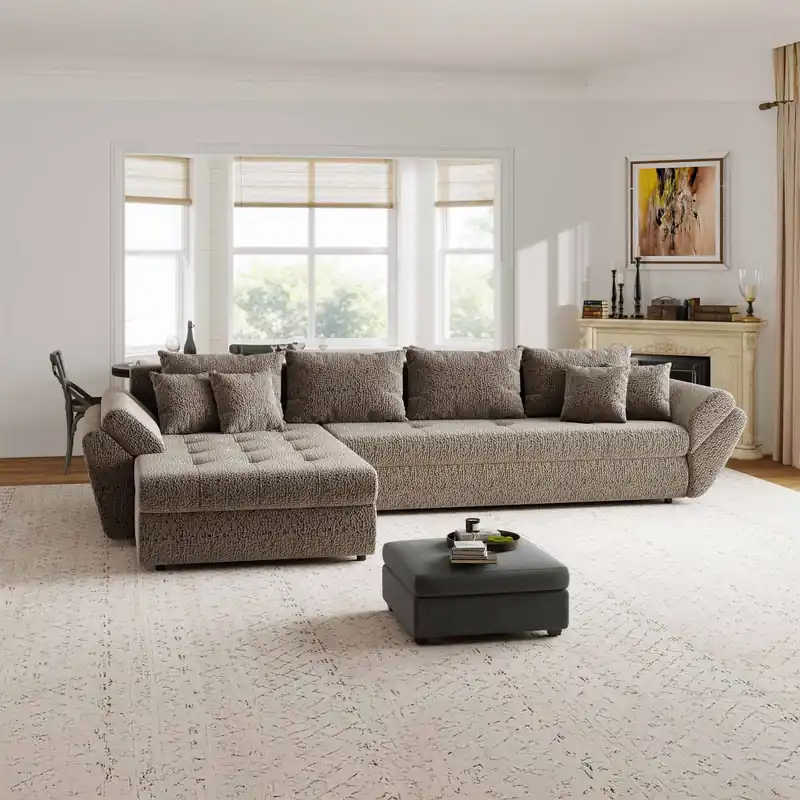 Colțar extensibil dumonde cu ladă de depozitare Loana XL Jaguar Maro Cappuccino 335x185 cm Comandă acum