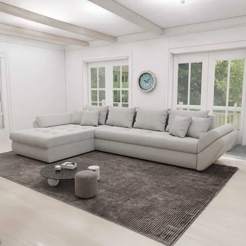 Cel mai bun preț Colțar extensibil dumonde cu ladă de depozitare Loana XL Vibe Bej 03 335x185 cm