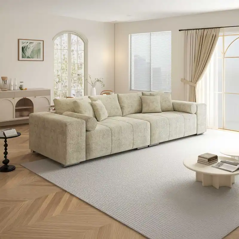 Canapea extensibilă dumonde cu ladă de depozitare Marbela XXL Cremona Gri Deschis 295x120 cm Bestseller