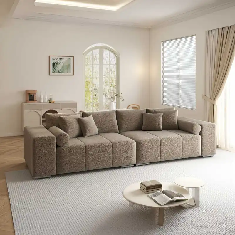 Retur ușor Canapea extensibilă dumonde cu ladă de depozitare Marbela XXL Jaguar Maro Cappuccino 295x120 cm