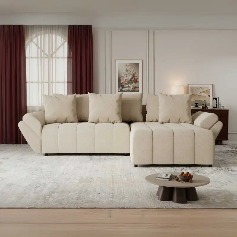 Reducere specială Colțar extensibil dumonde cu ladă de depozitare Berlin Quelle Bej II 05 280x185 cm
